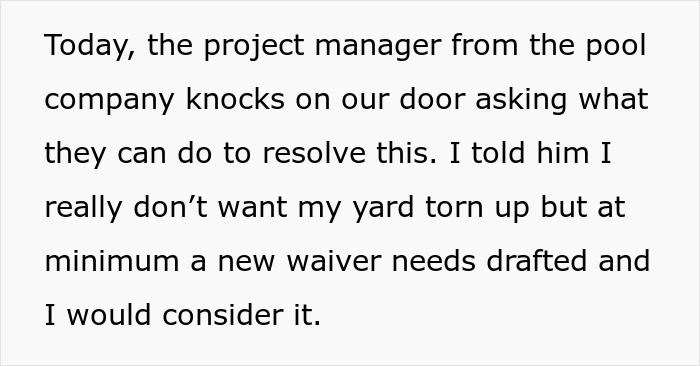 Project manager discusses neighbors yard use issues, offering solutions and drafting a new waiver for consideration. Project manager discusses neighbors yard use issues, offering solutions and drafting a new waiver for consideration.