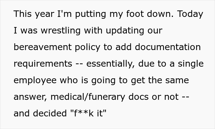 Text on bereavement policy update regarding employee miscarriage documentation requirements. Text on bereavement policy update regarding employee miscarriage documentation requirements.