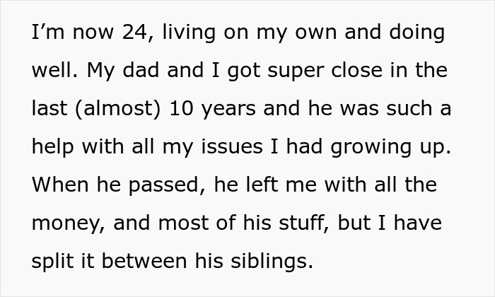 Text screenshot discussing inheritance and family dynamics with a toxic mom. Text screenshot discussing inheritance and family dynamics with a toxic mom.