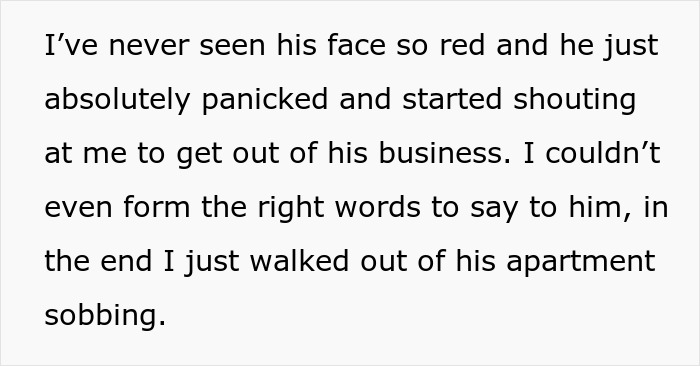Text describing a woman's shock and emotional reaction to discovering her boyfriend's "friend group" was just him. Text describing a woman's shock and emotional reaction to discovering her boyfriend's "friend group" was just him.