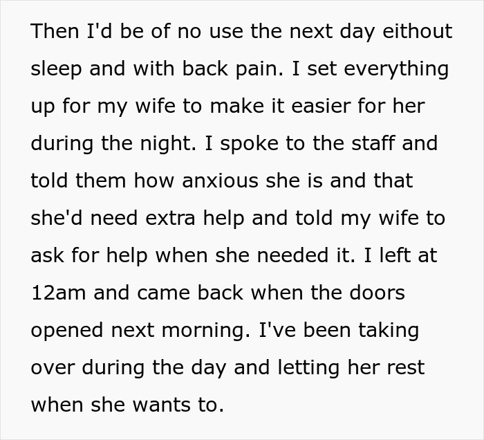 Text conversation about husband's decision after wife's C-section. Text conversation about husband's decision after wife's C-section.