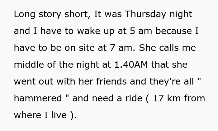 Text screenshot expressing a refusal to pick up a girlfriend who lied about not drinking. Text screenshot expressing a refusal to pick up a girlfriend who lied about not drinking.