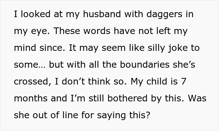 New Mom Deeply Upset With MIL, Calls Her Out For Wanting To Claim Newborn Baby As Hers New Mom Deeply Upset With MIL, Calls Her Out For Wanting To Claim Newborn Baby As Hers