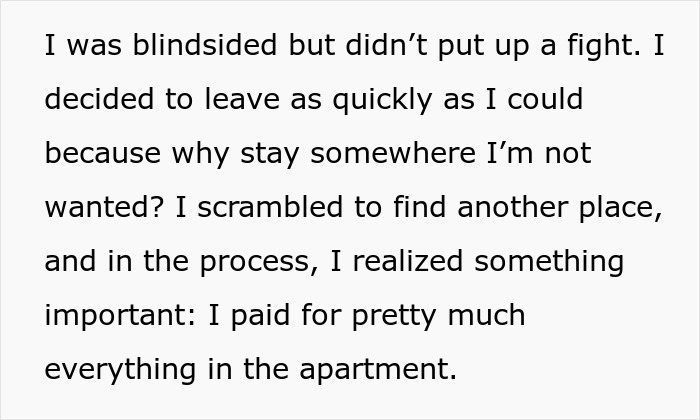 Woman Is Mad After Roommate Takes Everything He Bought Upon Being Kicked Out, Gets A Reality Check Woman Is Mad After Roommate Takes Everything He Bought Upon Being Kicked Out, Gets A Reality Check