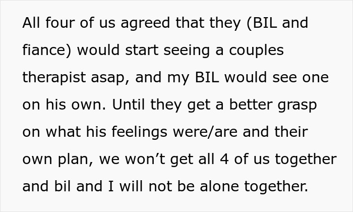 Text discussing a therapy plan for couples and individuals due to complex family feelings. Text discussing a therapy plan for couples and individuals due to complex family feelings.