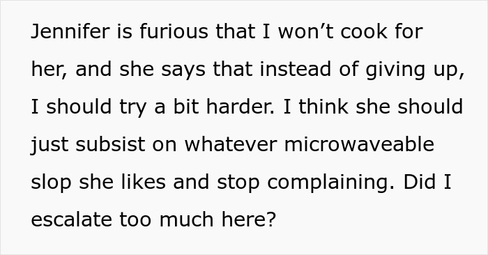Text about a husband-wife cooking drama, mentioning disagreements and escalating tensions over meal preparation. Text about a husband-wife cooking drama, mentioning disagreements and escalating tensions over meal preparation.