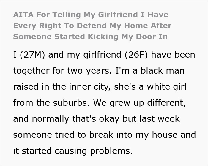 Text about a man defending his decision to use a gun against intruders during a home invasion incident. Text about a man defending his decision to use a gun against intruders during a home invasion incident.