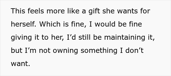 Man upset about unwanted expensive gift needing maintenance. Man upset about unwanted expensive gift needing maintenance.