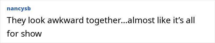 Text reading, "They look awkward together...almost like it’s all for show. Text reading, "They look awkward together...almost like it’s all for show.
