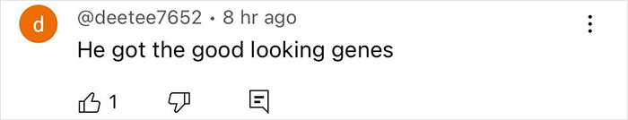 Comment saying, "He got the good looking genes," relating to Heidi Klum's son runway debut. Comment saying, "He got the good looking genes," relating to Heidi Klum's son runway debut.