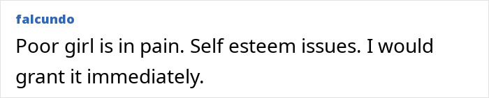 Comment on a denied breast reduction due to back pain and self-esteem issues. Comment on a denied breast reduction due to back pain and self-esteem issues.