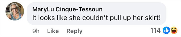 Comment making fun of fashion week dress, highlighting a wardrobe mishap. Comment making fun of fashion week dress, highlighting a wardrobe mishap.