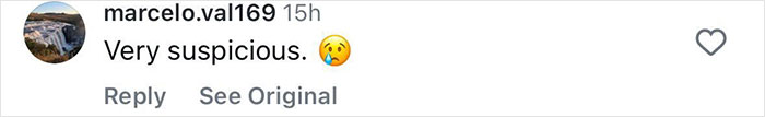 Comment on social media calling a situation suspicious with a thinking emoji. Comment on social media calling a situation suspicious with a thinking emoji.