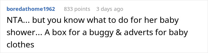 Comment joking about a pregnancy announcement not being a Christmas present. Comment joking about a pregnancy announcement not being a Christmas present.