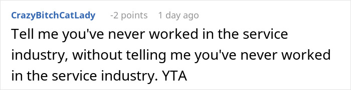 Comment on being overlooked by staff and tipping, related to service industry experience. Comment on being overlooked by staff and tipping, related to service industry experience.