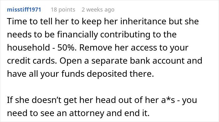Man Considers Divorce When Wife Refuses To Share Her Inheritance After Relying On Him For 22 Years Man Considers Divorce When Wife Refuses To Share Her Inheritance After Relying On Him For 22 Years