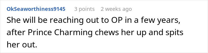 Comment discussing expectations and relationships, related to bridesmaid and wedding invitation drama. Comment discussing expectations and relationships, related to bridesmaid and wedding invitation drama.
