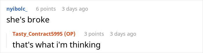 Comments discussing roommate's house rules and payments. Comments discussing roommate's house rules and payments.