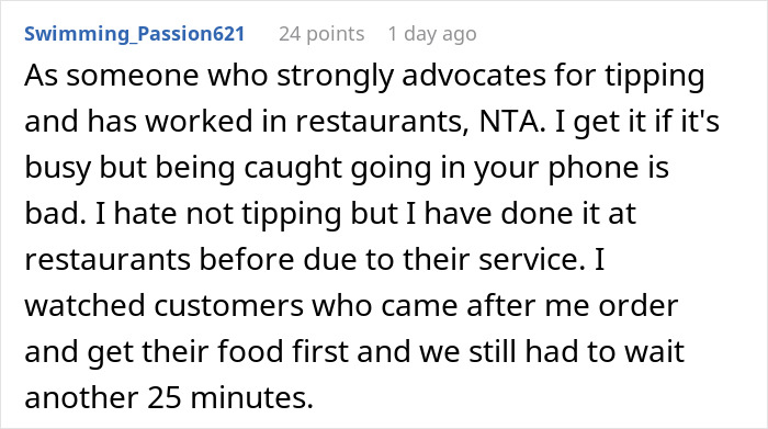 Customer shares experience of not tipping due to poor restaurant service and staff neglect. Customer shares experience of not tipping due to poor restaurant service and staff neglect.