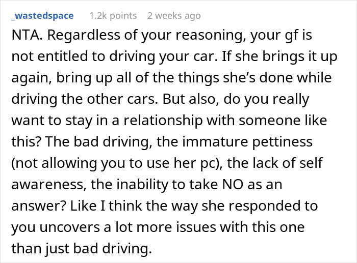 Man Sets Boundaries For His New Car After Girlfriend Totals Two Cars, Faces Backlash Man Sets Boundaries For His New Car After Girlfriend Totals Two Cars, Faces Backlash