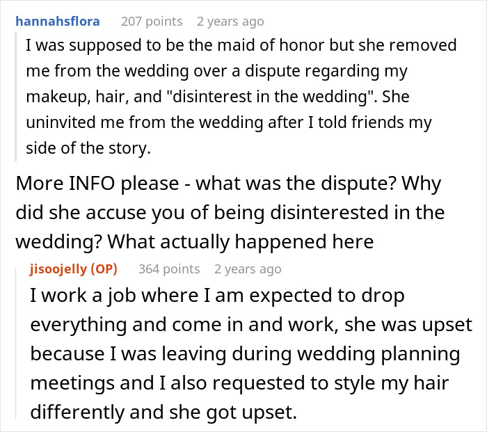 Text exchange about a bride's wedding dispute leading to a wedding cake cancellation by an uninvited ex-BFF. Text exchange about a bride's wedding dispute leading to a wedding cake cancellation by an uninvited ex-BFF.