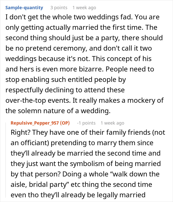 Bride And Groom Decide To Have Two Weddings: "Please Tell Me I’m Not Delusional" Bride And Groom Decide To Have Two Weddings: "Please Tell Me I’m Not Delusional"