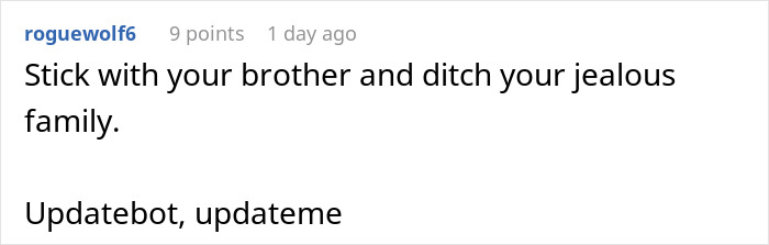 Comment on jealous family conflict over brother dating someone wealthier. Comment on jealous family conflict over brother dating someone wealthier.