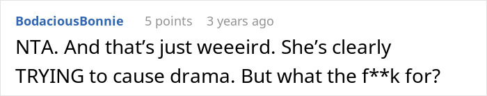 Comment on Reddit discussing drama over revealed allergies during dinner. Comment on Reddit discussing drama over revealed allergies during dinner.