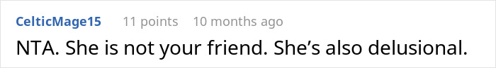 Comment criticizing friend, saying they are not a true friend and are delusional. Comment criticizing friend, saying they are not a true friend and are delusional.