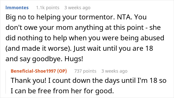 Online comment section discussing teen's experience with bullying and tutoring request. Online comment section discussing teen's experience with bullying and tutoring request.