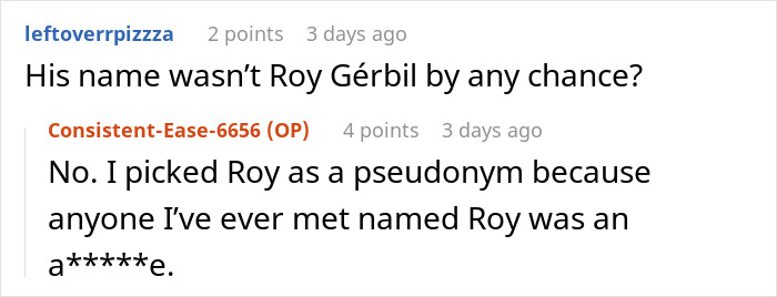 Reddit comments discussing a pseudonym choice related to a spam call issue with realtors. Reddit comments discussing a pseudonym choice related to a spam call issue with realtors.