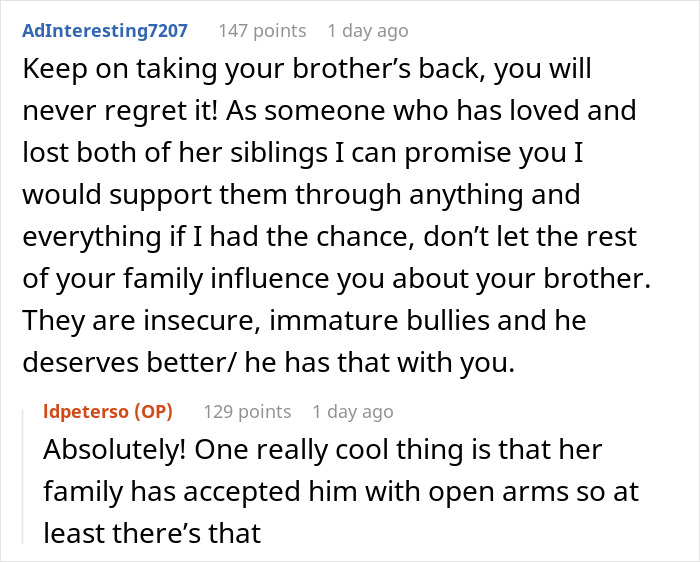 Family conflict over brother dating someone wealthier, supportive online comments. Family conflict over brother dating someone wealthier, supportive online comments.