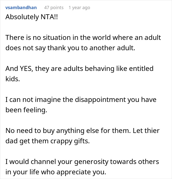Woman Devastated After Adult Step-Kids Ruin Her Joy Of Gift-Giving, Decides To Step Away Woman Devastated After Adult Step-Kids Ruin Her Joy Of Gift-Giving, Decides To Step Away