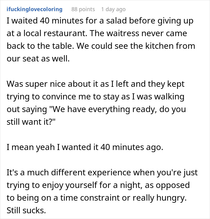 Restaurant experience story about forgotten customers and the impact on tipping decisions. Restaurant experience story about forgotten customers and the impact on tipping decisions.