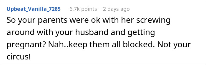 Reddit comment discussing sister's affair with husband, written by user Upbeat_Vanilla_7285. Reddit comment discussing sister's affair with husband, written by user Upbeat_Vanilla_7285.