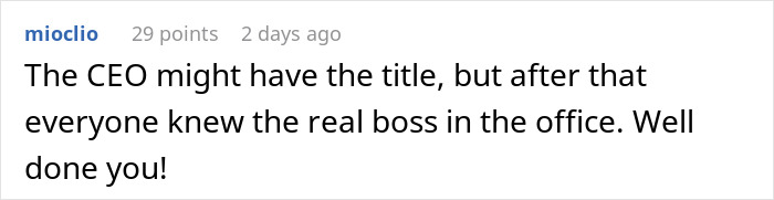 Comment about real boss in office at a company appreciation potluck. Comment about real boss in office at a company appreciation potluck.