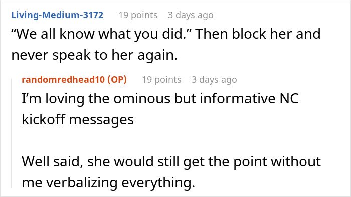 Conversation about betrayal and cutting off contact in a family dispute setting. Conversation about betrayal and cutting off contact in a family dispute setting.