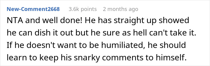 Reddit comment with 3.6k points, discussing someone's inability to handle criticism. Reddit comment with 3.6k points, discussing someone's inability to handle criticism.
