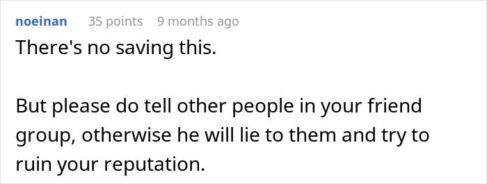 Reddit comment discussing reputation concerns after a public rejection. Reddit comment discussing reputation concerns after a public rejection.