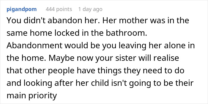 “AITA For ‘Abandoning’ My Niece Because My Sister Wouldn’t Come And Get Her?” “AITA For ‘Abandoning’ My Niece Because My Sister Wouldn’t Come And Get Her?”