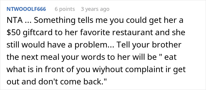 Reddit comment discussing repeated allergy claims at family dinners. Reddit comment discussing repeated allergy claims at family dinners.