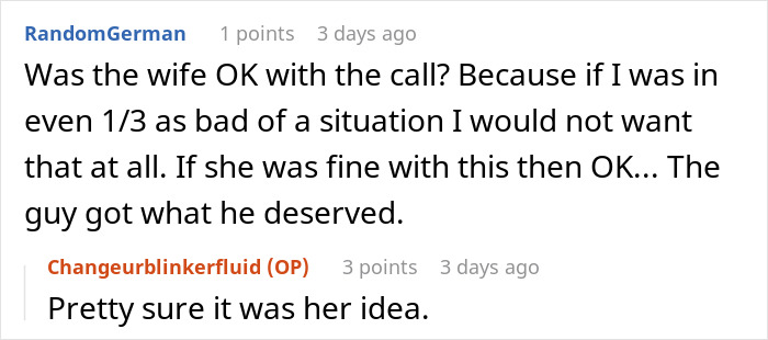 Guy responds about entitled coworker, confirming it was his wife's idea during a Reddit discussion. Guy responds about entitled coworker, confirming it was his wife's idea during a Reddit discussion.