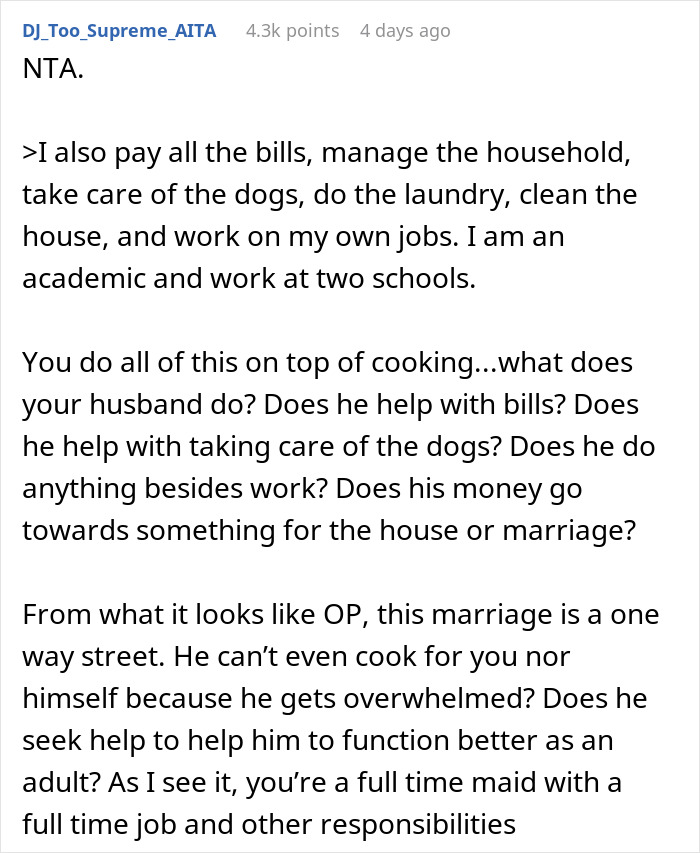 Woman Is Sick Of Catering To Husband’s “Mysterious Symptoms”, Starts Cooking Only For Herself Woman Is Sick Of Catering To Husband’s “Mysterious Symptoms”, Starts Cooking Only For Herself