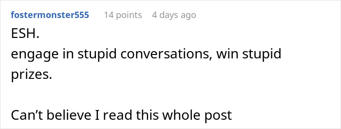Comment on AITA post discussing baby's reality with humor and disbelief. Comment on AITA post discussing baby's reality with humor and disbelief.