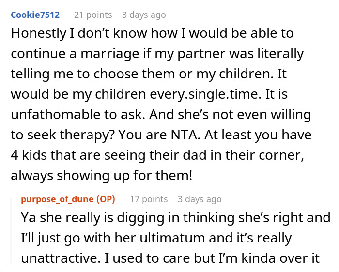 “AITAH For Telling My Wife She Can Leave Because I’m Not Kicking My Older Kids Out?” “AITAH For Telling My Wife She Can Leave Because I’m Not Kicking My Older Kids Out?”