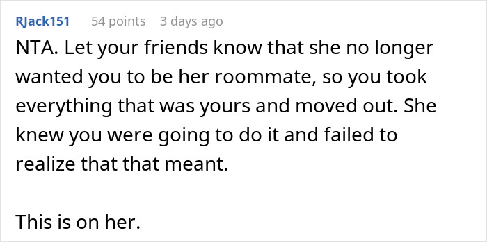 Woman Is Mad After Roommate Takes Everything He Bought Upon Being Kicked Out, Gets A Reality Check Woman Is Mad After Roommate Takes Everything He Bought Upon Being Kicked Out, Gets A Reality Check