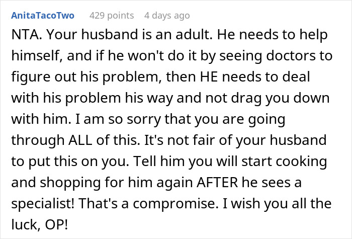 Woman Is Sick Of Catering To Husband’s “Mysterious Symptoms”, Starts Cooking Only For Herself Woman Is Sick Of Catering To Husband’s “Mysterious Symptoms”, Starts Cooking Only For Herself