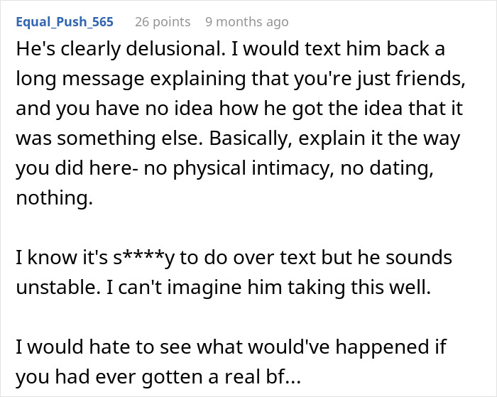 Text message advice on rejection, proposal caught best friend off guard, emphasizes friendship boundaries. Text message advice on rejection, proposal caught best friend off guard, emphasizes friendship boundaries.