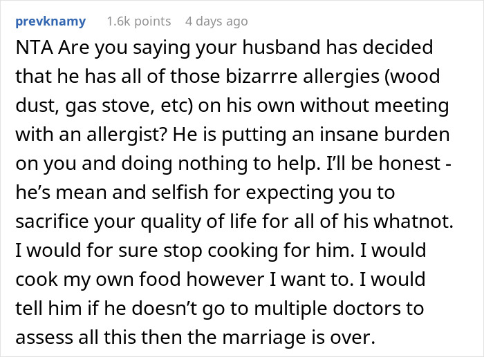 Woman Is Sick Of Catering To Husband’s “Mysterious Symptoms”, Starts Cooking Only For Herself Woman Is Sick Of Catering To Husband’s “Mysterious Symptoms”, Starts Cooking Only For Herself