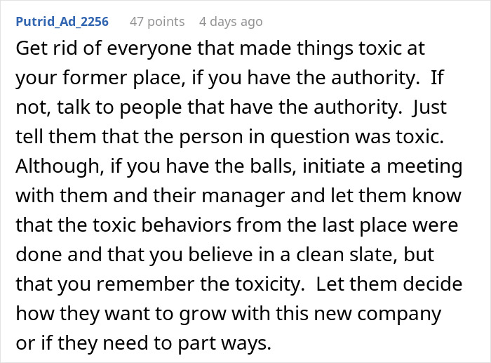Online comment discussing toxic workplace behavior and management strategies. Online comment discussing toxic workplace behavior and management strategies.